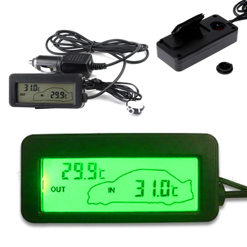 Orologio E Temperatura per Auto + Multifunzionale 12V Car Auto Lcd Orologio Digitale Termometro Igrometro Previsioni Meteo Misuratore di Tensione di Temperatura Monitor