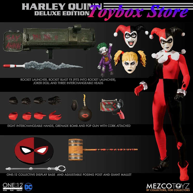 In Magazzino Mezco 1/12 Da Collezione Harley Quinn Body Deluxe Edition Action Figure Batman Serie Dc Cattivo 6 "Set Completo Figura