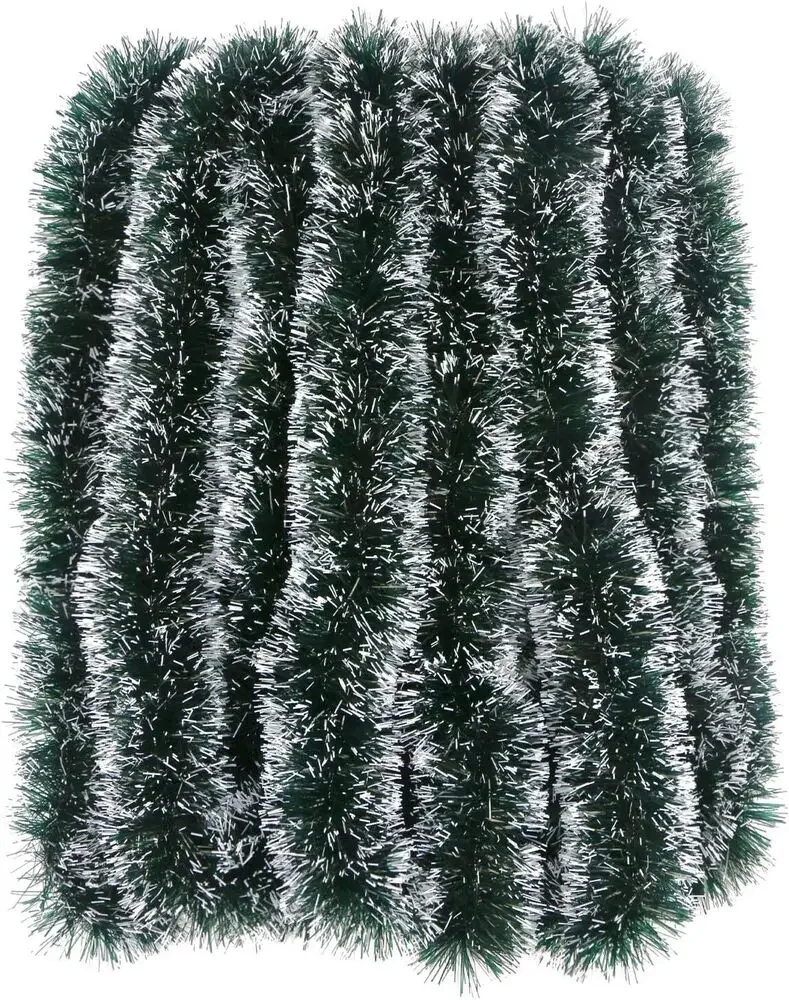 2meter Chunky Snow Tipped Green Tinsel Christmas Tree Decoration Garland Xmas Festival New Year Home Ornaments