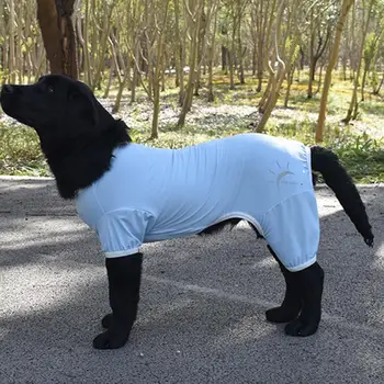 Summer Dog Clothes Breathable Anti-UV Elastic Large Dog Sun Protection Clothing Pet Four-legged Clothes 4