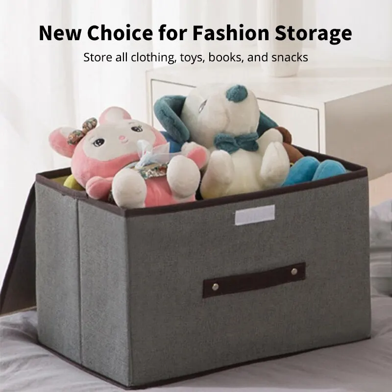 Foldable Gray Fabric Storage Box