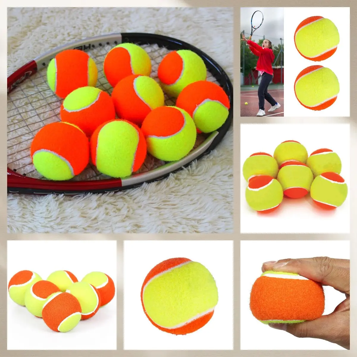 Beach Tennis Balls 50% Standard Pressure Soft Professional Tennis Paddle Balls for Training Outdoor Accessories