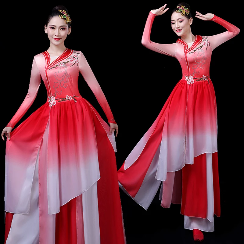 

Classical dance performance attire, women's elegant Chinese style suit, Chinese dance costume