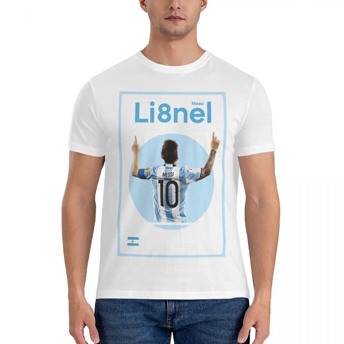 Cute Celebration Gost E Andrmuslims E Messi E Argentina No.10 Capra Caricatura 15 T-Shirt Geeky