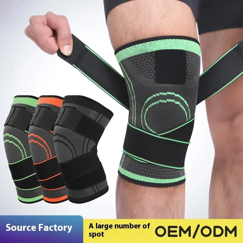 Knee pad compression strap wrapped for basketball running fitness cycling knitted sports compression and breathability