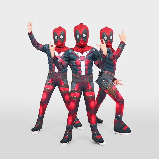 Halloween Kids Cosplay One Piece Costume Boy Superhero Deadpool Mask Set  Bodysuit Party Costume Boy Girl Gift - AliExpress