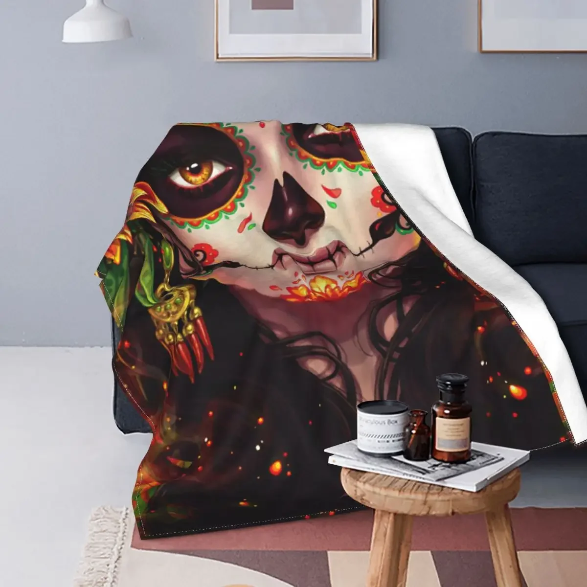 

Beautiful Girl Flannel Blankets Mexican Customized Throw Blanket for Bed Sofa Couch