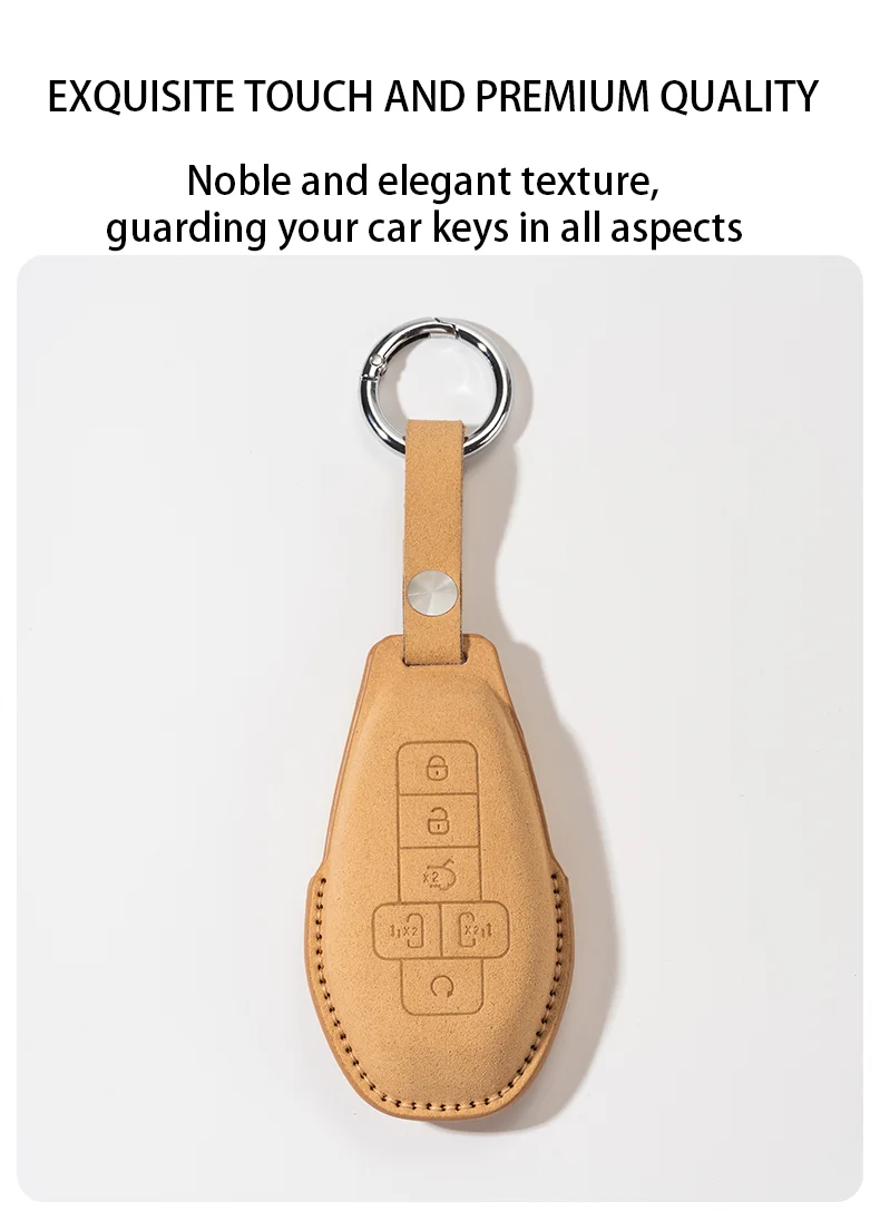 Suede keybag For DENZA D9 2025-2023 Remote key protection cover Suede keycase Ca