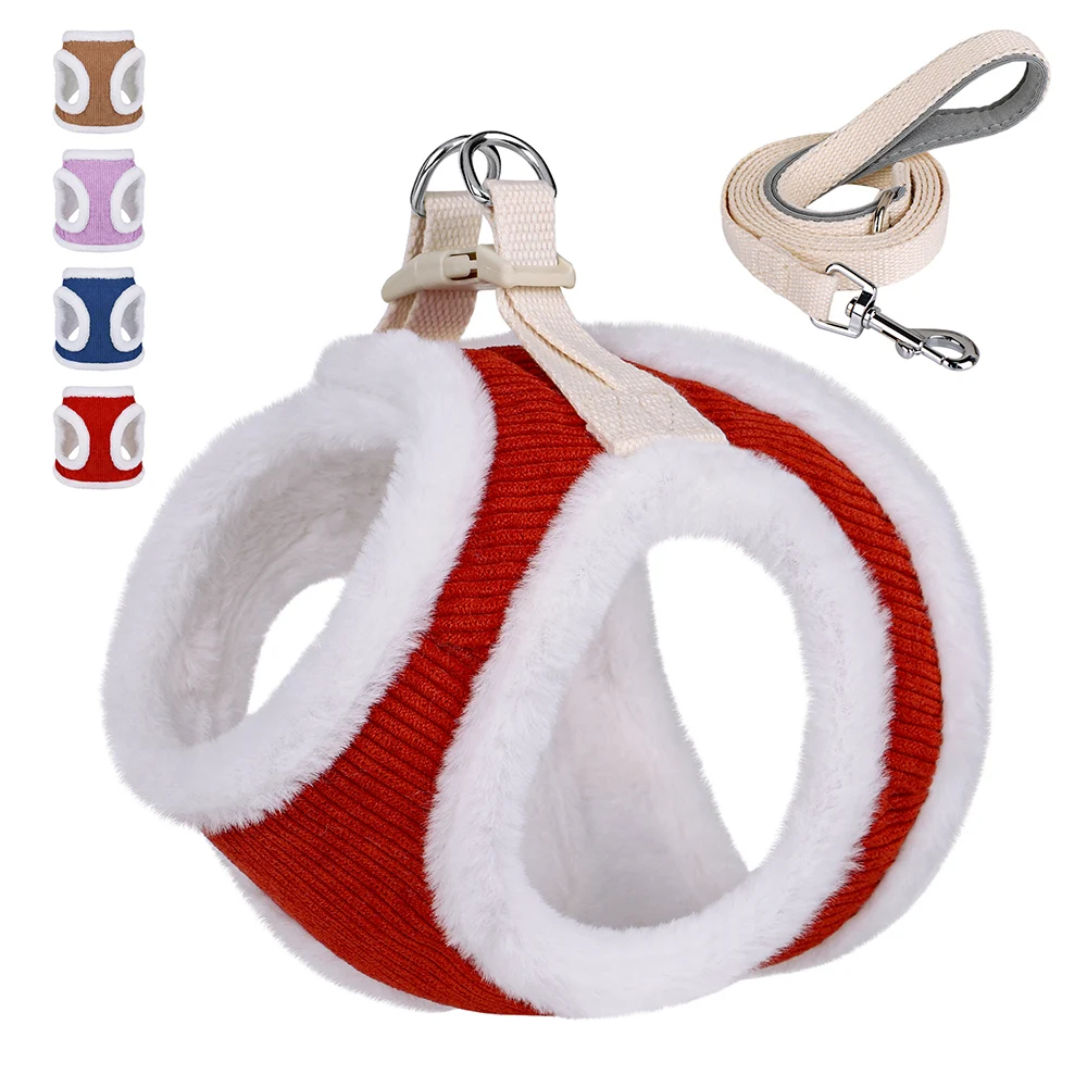 Winter Warm Dog Harness Leash Set Soft Plush Cat Puppy Vest For Small Medium Dogs Chihuahua Yorkie Harnesses With Matching Lead Winter Warm Dog Harness Leash Set Soft Plush Cat Puppy Vest For Small Medium Dogs Chihuahua Yorkie Harnesses With Matching Lead