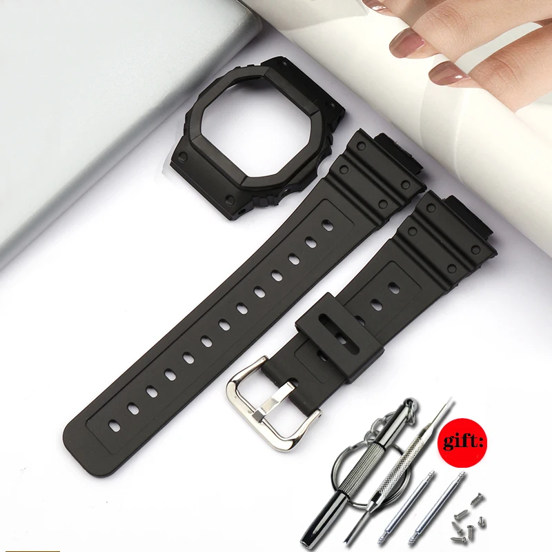 

Silicone Rubber Case Watchband 16mm For Casio G-SHOCK DW5600 GW-M5610 GW5035 Men's and Women's Sport Band Strap Bracelet