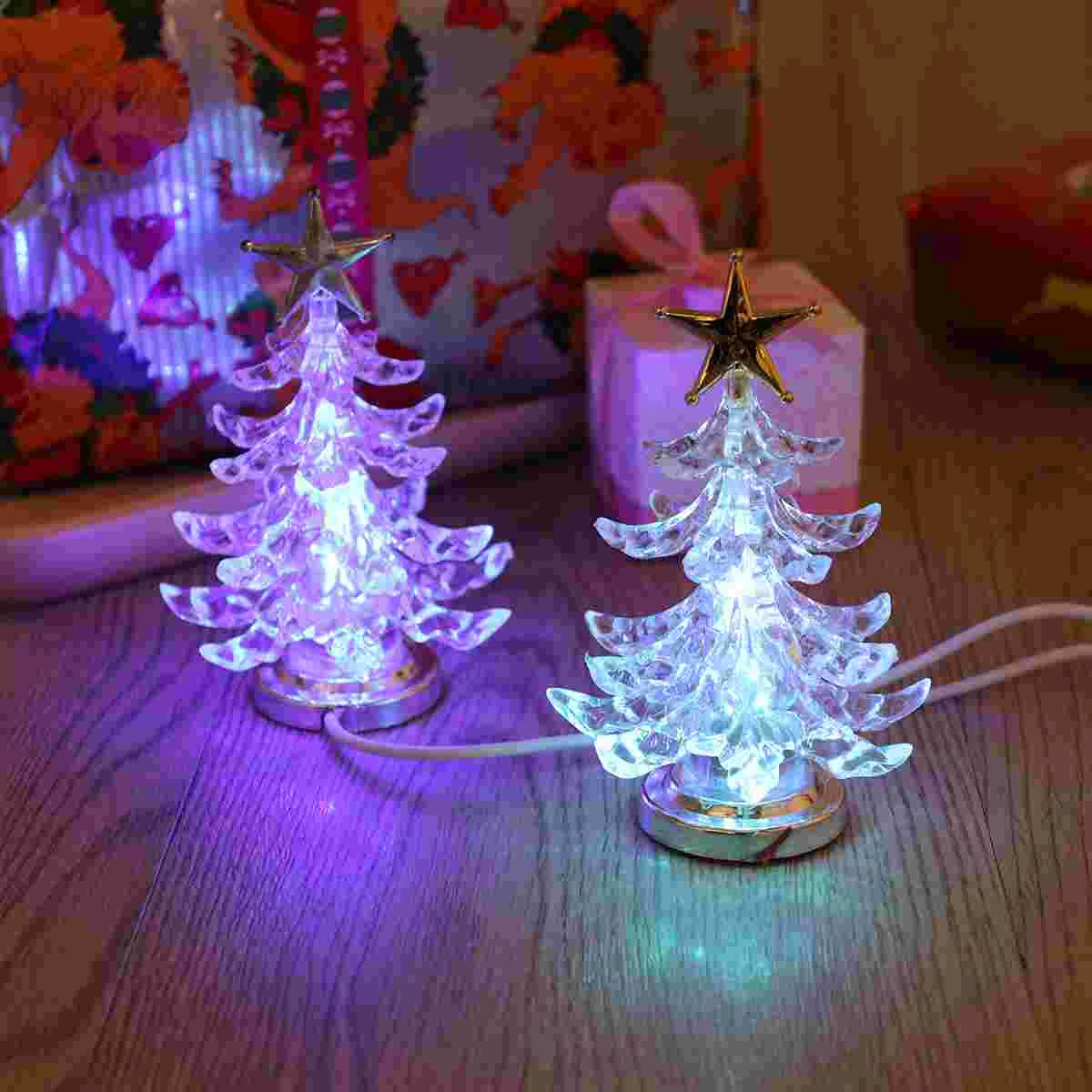 Glowing Christmas Tree LED Light USB Night Light Flashing Light Table Lamp Decorative Bedside Lamp for Home Christmas Gifts