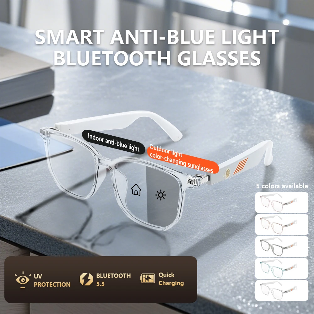 MX06/MZ06 Smart Glasses BT Sunglasses Earphone Outdoor Sports UV400 Polarized Anti Blue Light COLOR-Changing Lens IPX5