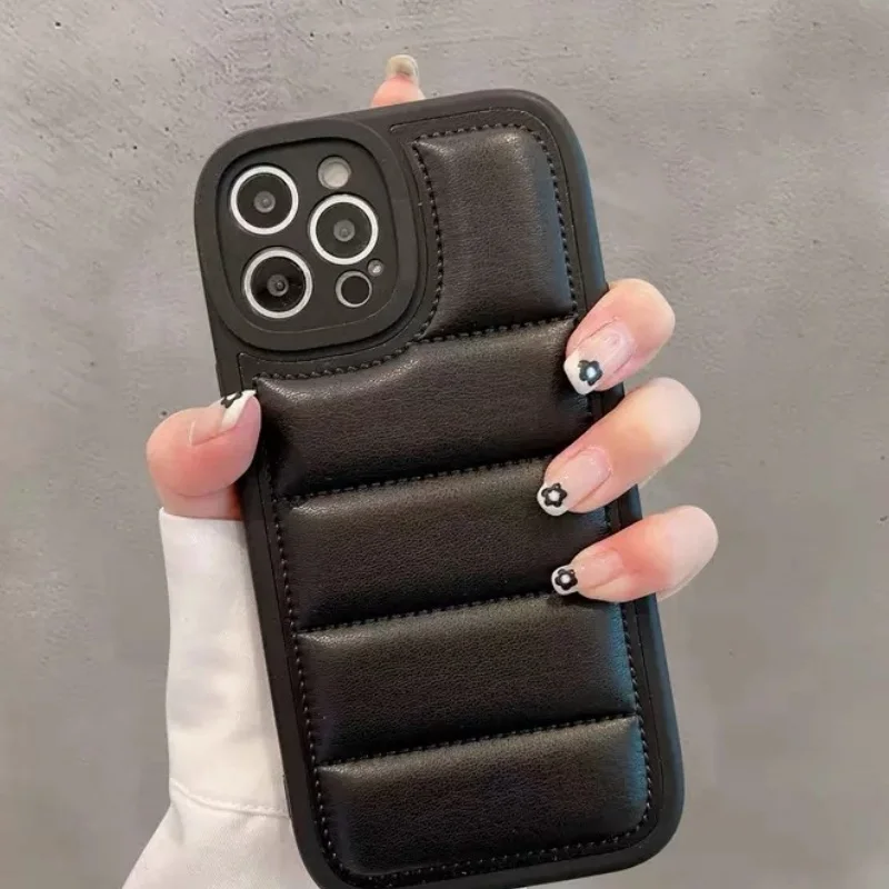 Puffer Phone Case for IPhone 15 14 13 Series Winter comfortable Phone Cover Case Down Jacket,phone case,iphone case,phone protector cover