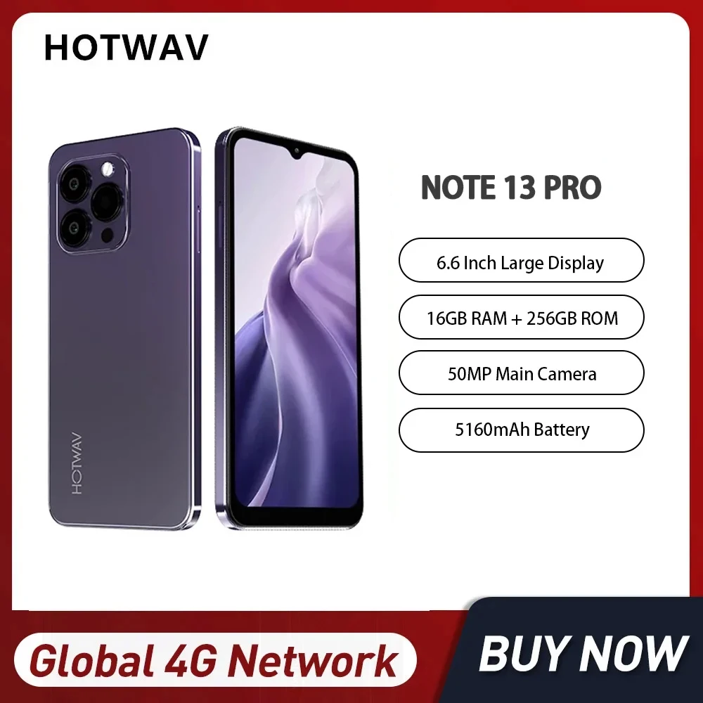 HOTWAV Note 13 Pro смартфон с 6,6-дюймовым дисплеем, восьмиядерным процессором HD, ОЗУ 16 ГБ, ПЗУ 256 ГБ, мобильный телефон, 50мп, 5160 мАч, 18 Вт, NFC hotwav cyber 9 pro смартфон с 5 5 дюймовым дисплеем восьмиядерным процессором helio p60 озу 8 гб пзу 128 гб мобильный телефон 6 3 дюйма 7500 мач