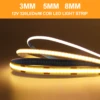 DC5V USB COB LED Strip 3mm 5mm 8mm Width 12V 320LEDs Flexible LED Strip Light with Adhesive High Density Linear Lighting 2