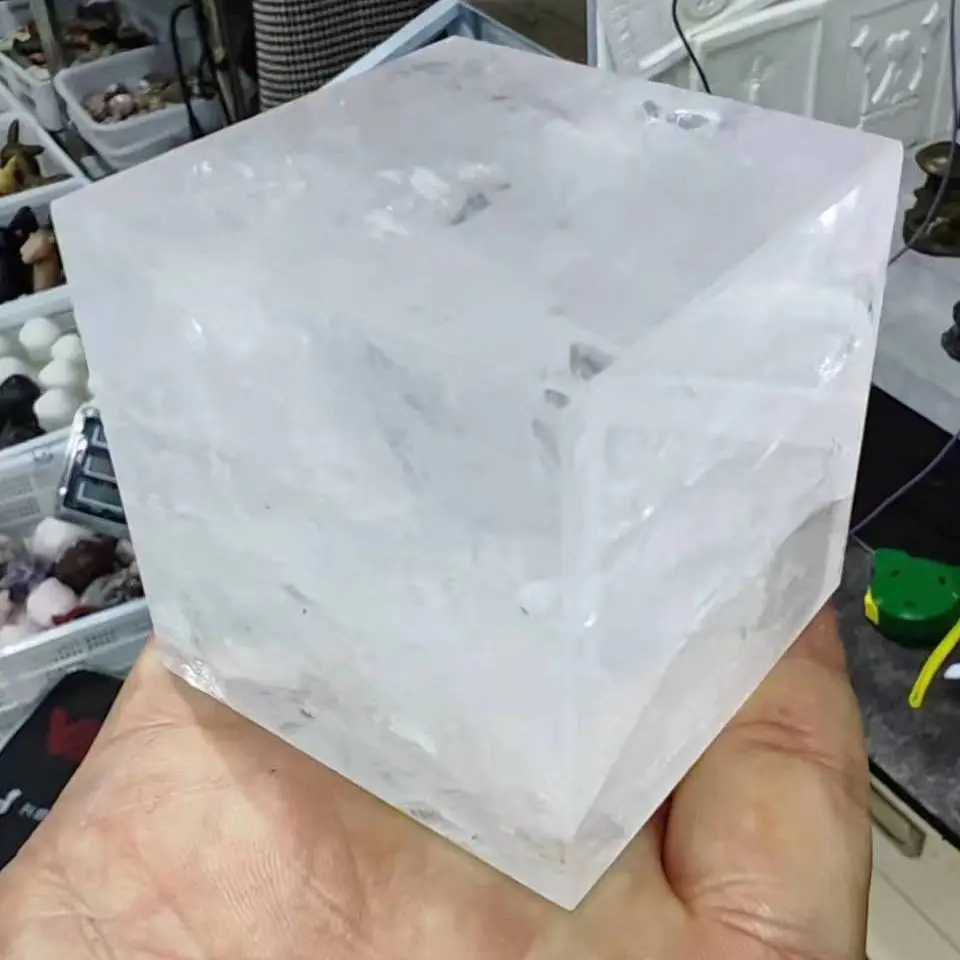 

Natural Transparent Crystal Quartz Crystal Cube Crystal Polished Specimen Mineral Healing