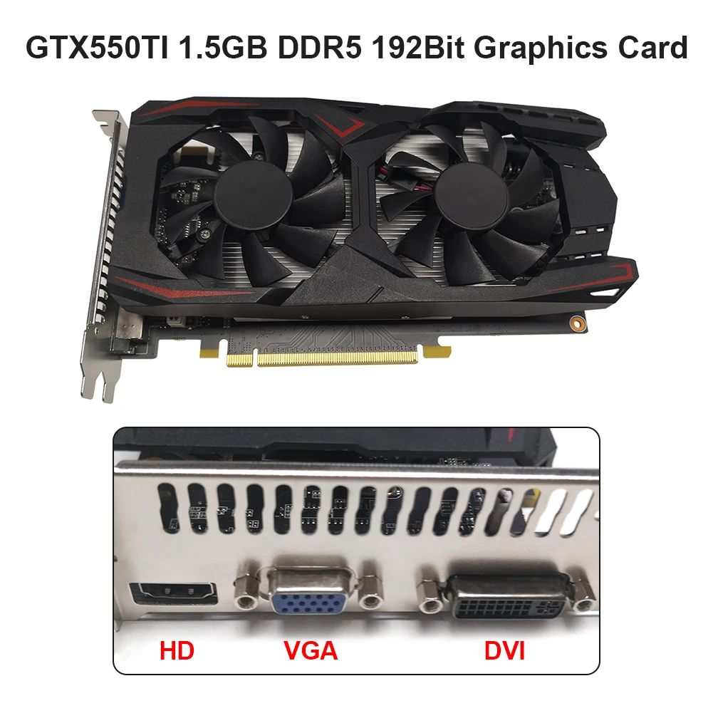 Pcie GTX550TI 2Gb DDR5 128BIT Gaming Grafische Kaart Met Koelventilator Videokaart PCI-Express2.0 Hdmi Computer Accessoires best graphics card for gaming pc