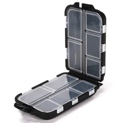 Compact Double - Layer Pill Organizer with 10 Compartments for Vitamins and Supplements (Black)