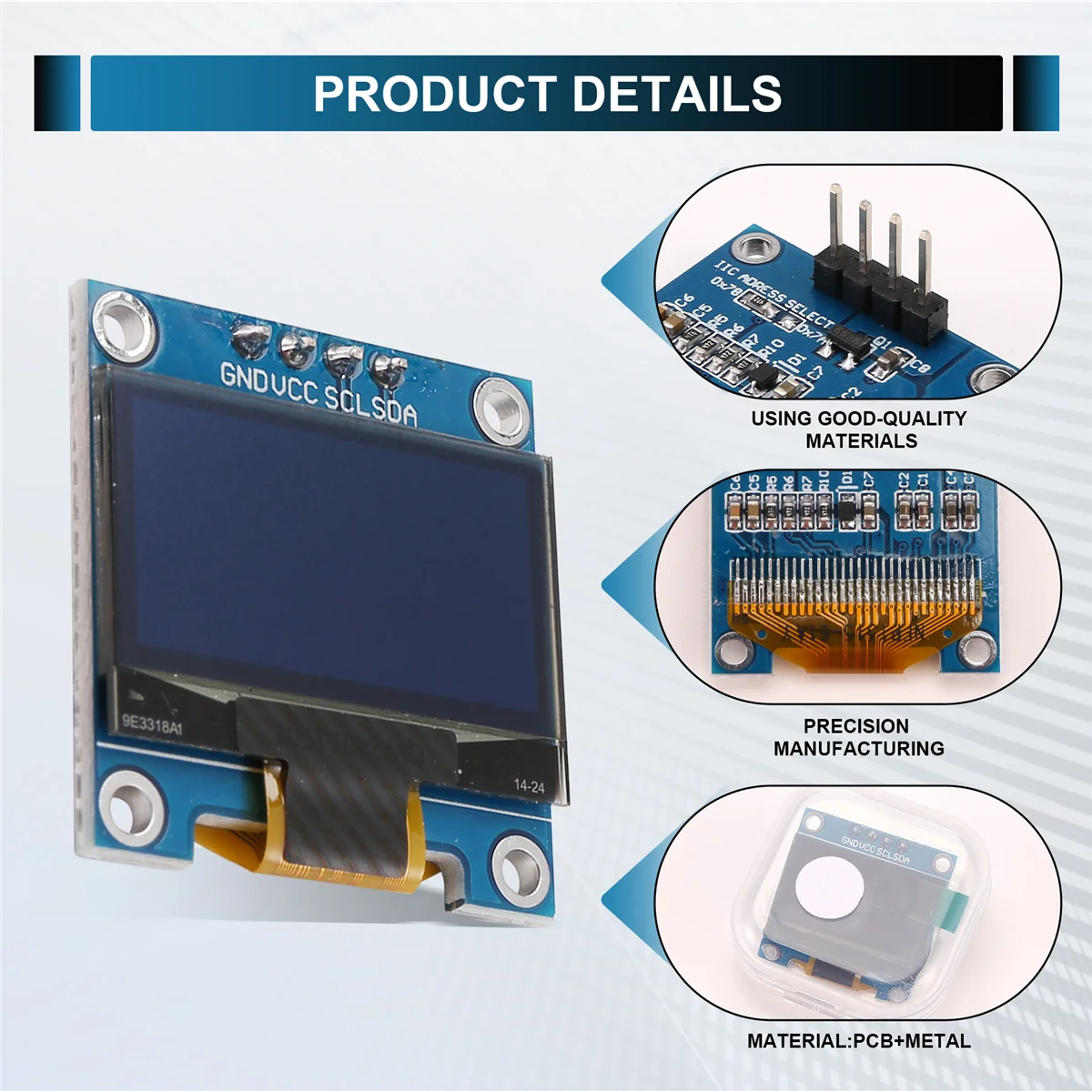 0.96 Inch IIC I2C Serial GND 128X64 OLED LCD LED Display Module SSD1306 for Arduino Kit White Display NND