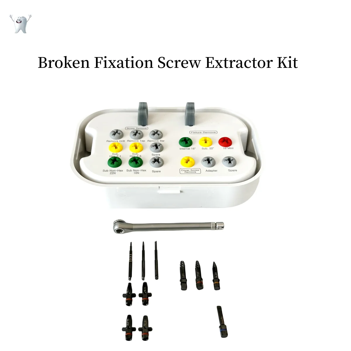 

1Kit Dental Broken Screw Conical Extractor Remove Fractured Screws Implant Kit