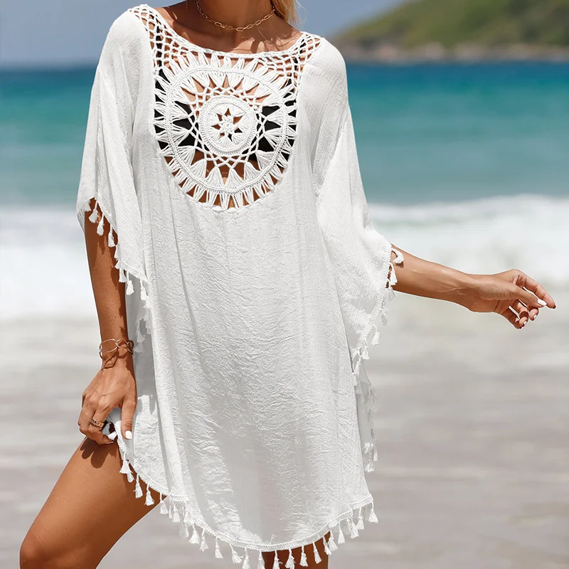 CROCHET BIKINI Cover Up Sexy Swimsuit Beach Dress Women 2023 Summer Bathing Suit Beachwear Shirt cover ups for swimwear women