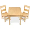 Solid Wood Table and 2 Chairs Set - Light Finish Furniture for Playroom 5