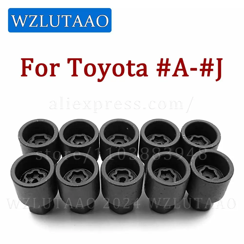 Car Tire Anti Theft Screw Removal Tool 1Pcs #A-#J Socket Wrench Disassembly Tool Key Sleeve For TOYOTA Repair Kit Wheel Repair Tool Tire Disassembly Tool Anti Theft Key Sleeve Tool Car Accessories Auto Accessories