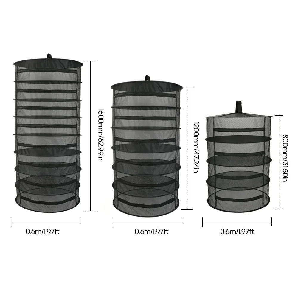 

Сетка для растений, многослойная подвесная Складная Сушилка, черный органайзер, сумка для трав, ткани, цветов, сетка для сушки бутонов 4/6/8
