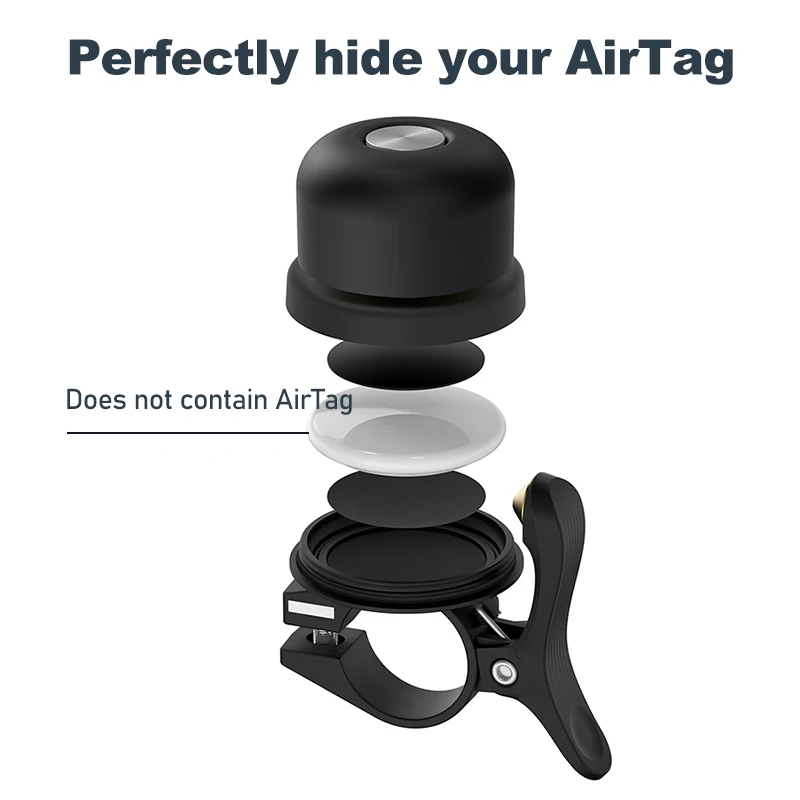 Bicycle Bell Classic Brass Bike Bell Apple AirTag Case Waterproof Bike Mount Bicycle Bell Air Tag GPS Tracker Under Holder
