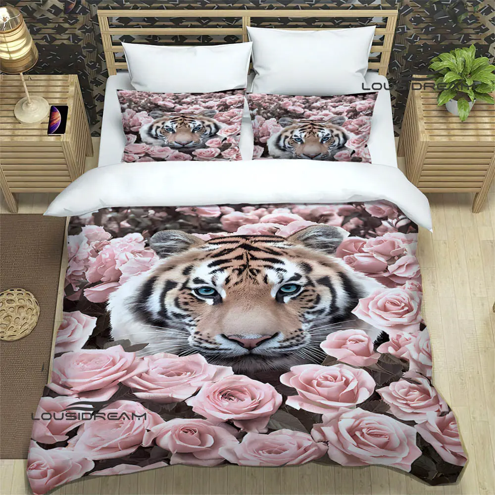 3D tiger printed Bedding Sets exquisite bed supplies set duvet cover bed comforter set bedding set luxury birthday gift 2