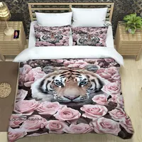 3D tiger printed Bedding Sets exquisite bed supplies set duvet cover bed comforter set bedding set luxury birthday gift 2