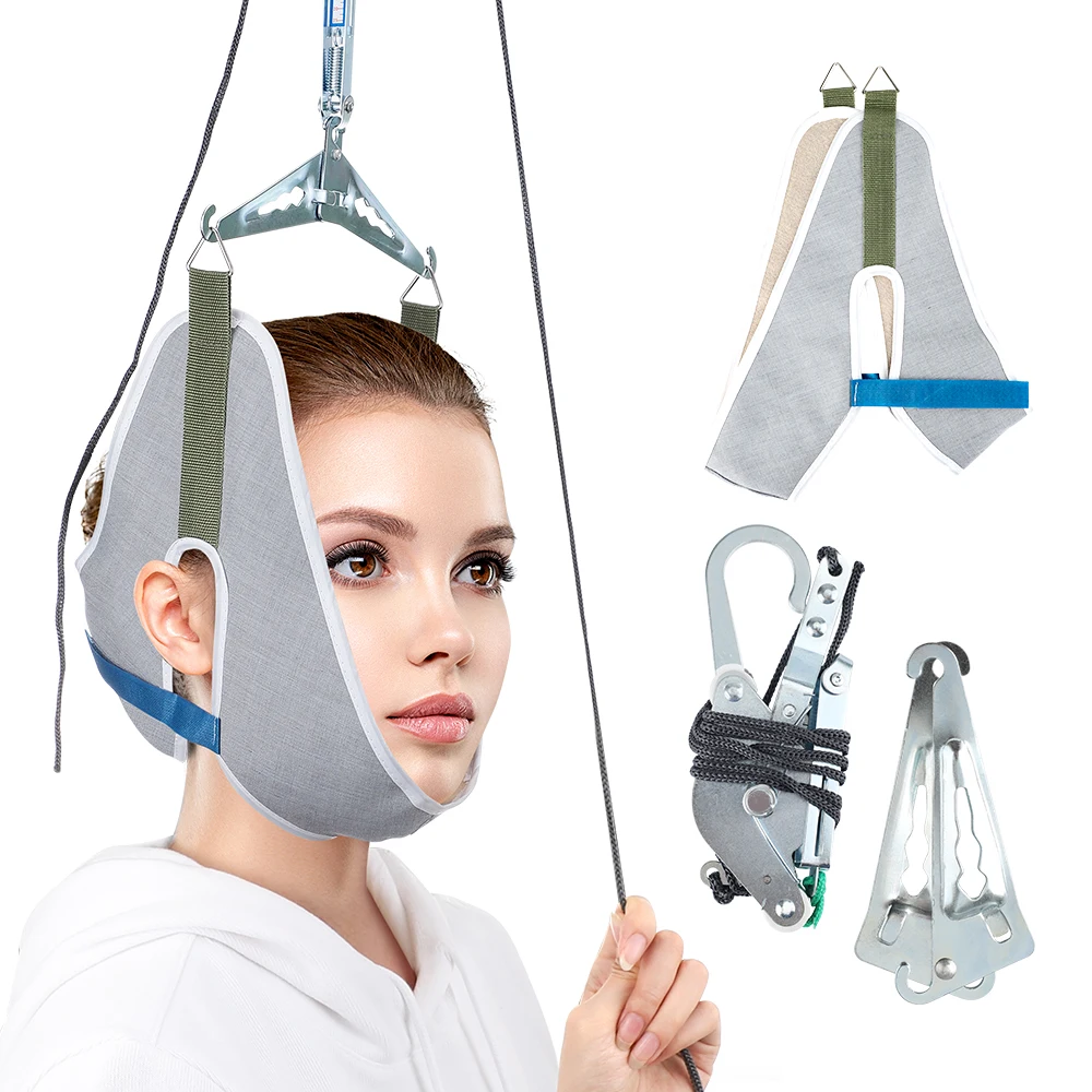 

Hanging Neck Traction Kit Adjustable Cervical Device Chiropractic Correction Stretcher Pain Relief Head Massager Health Tools