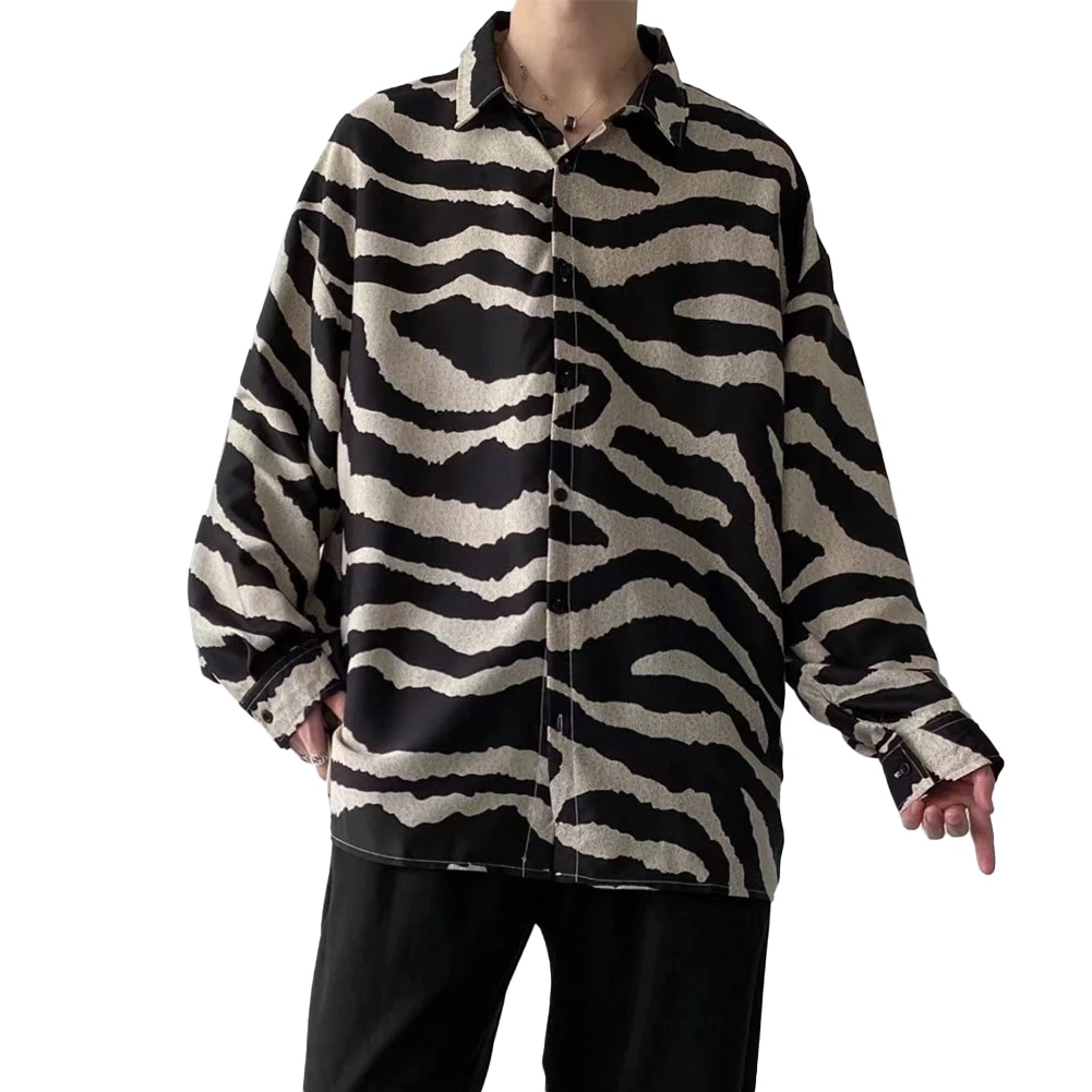 

Classic Stripe Shirt Long Sleeves Shirts Breathable Chemical Fiber Blend Long Sleeves Shirts Male Top Mens Clothings