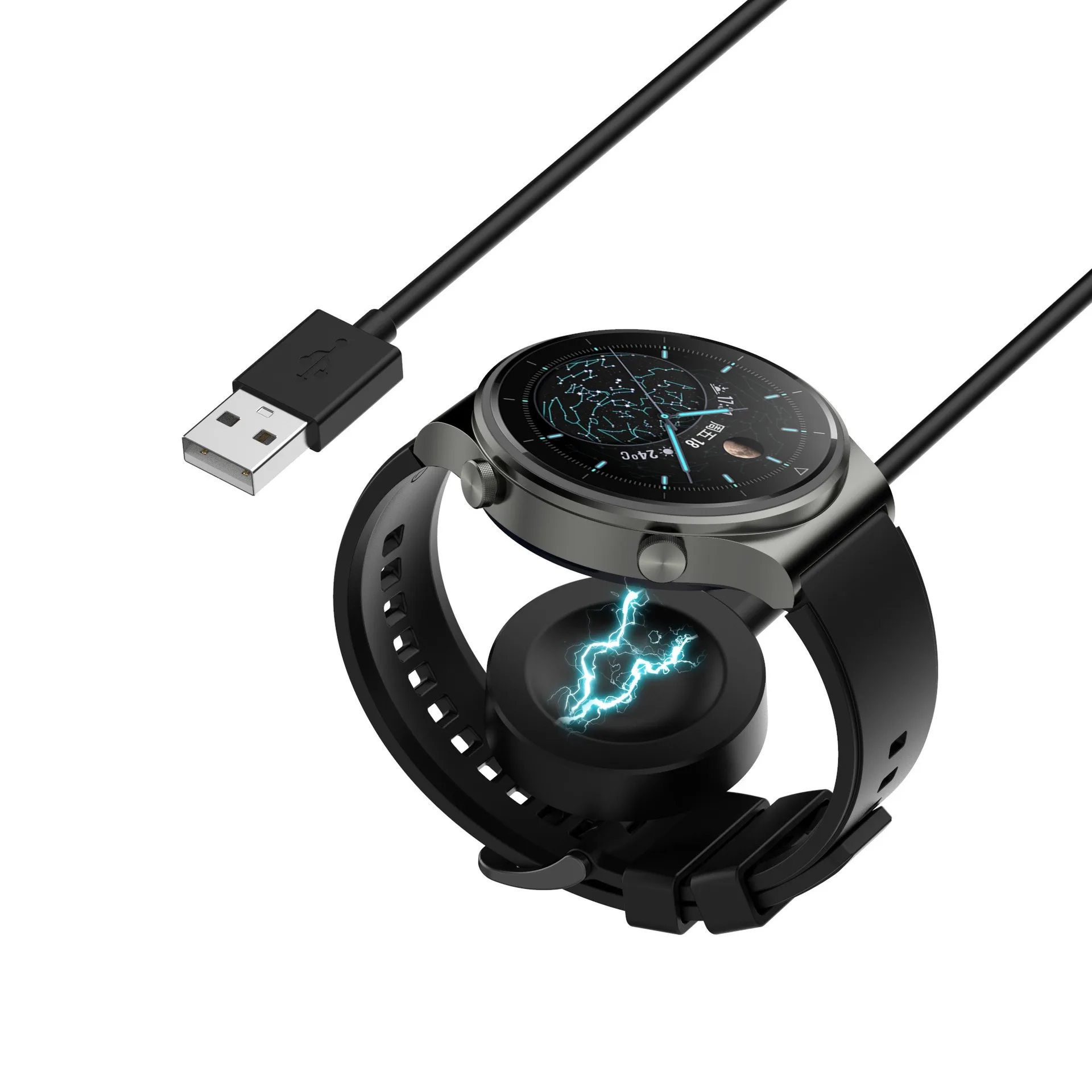 Universal Wireless Charging Base for Huawei Watches with Adapter Compatibility