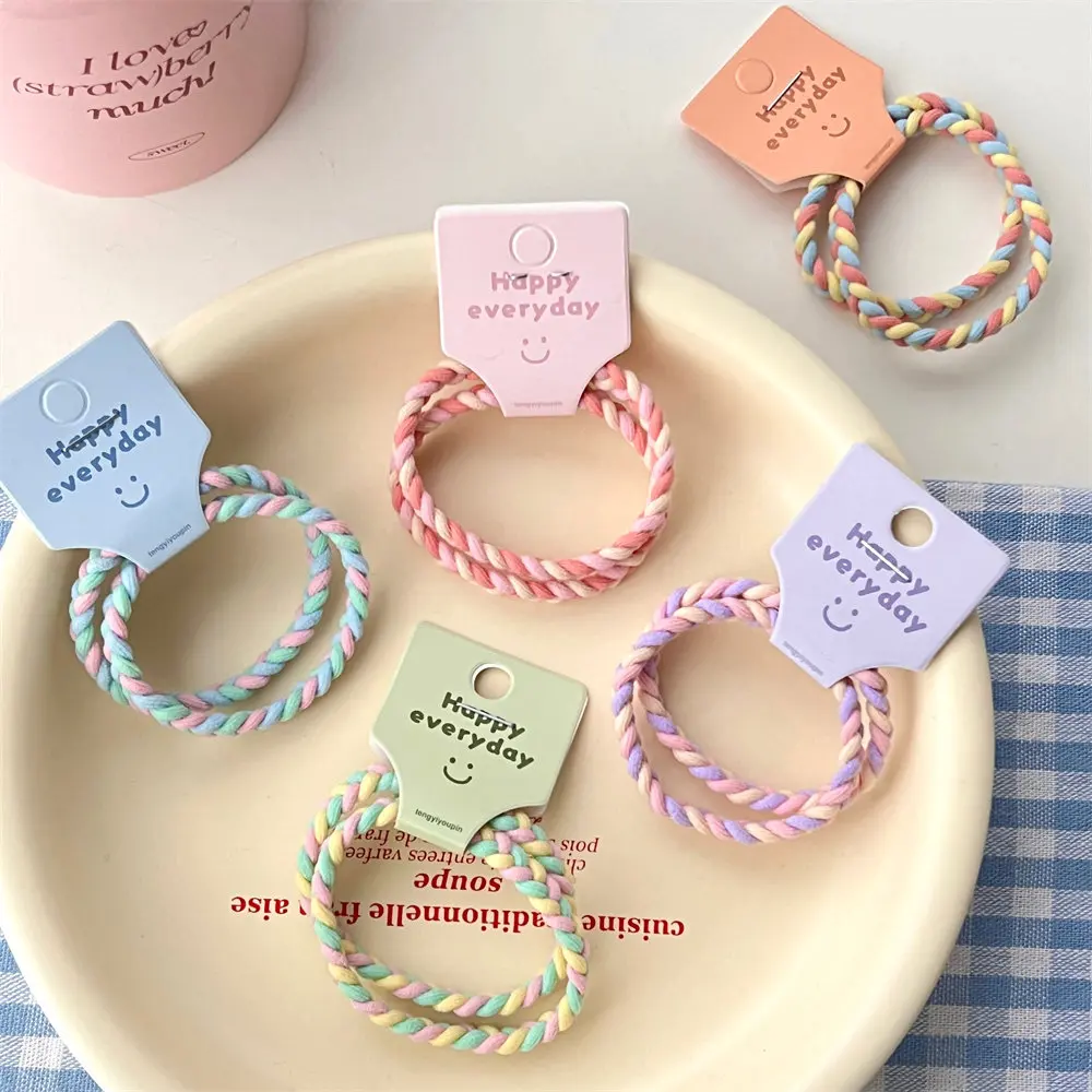 Vibrant Braided Elastic Hair Ties - Durable, Non-Slip Ponytail Holders