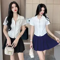 Vêtements de travail pour femmes, chemise, jupe courte imbibée, hôtel, salon de beauté, spa, massage, ongles, bain de pieds, technicien, salopette, uniforme 3
