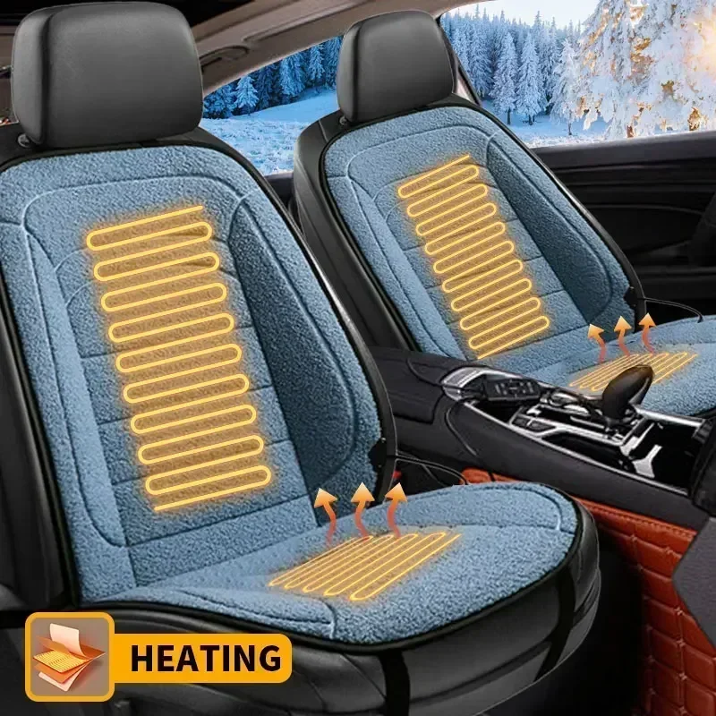 Heated Car Seat Cover Winter Warmer 12V Imitation Cashmere