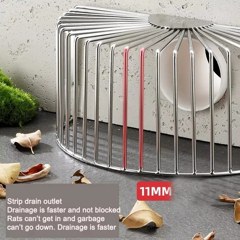 Stainless Steel Side Drain Cover Corner Drainage Grille Filter Screen Anti blocking Anti Mouse Rooftop Balcony Floor Drain Cover