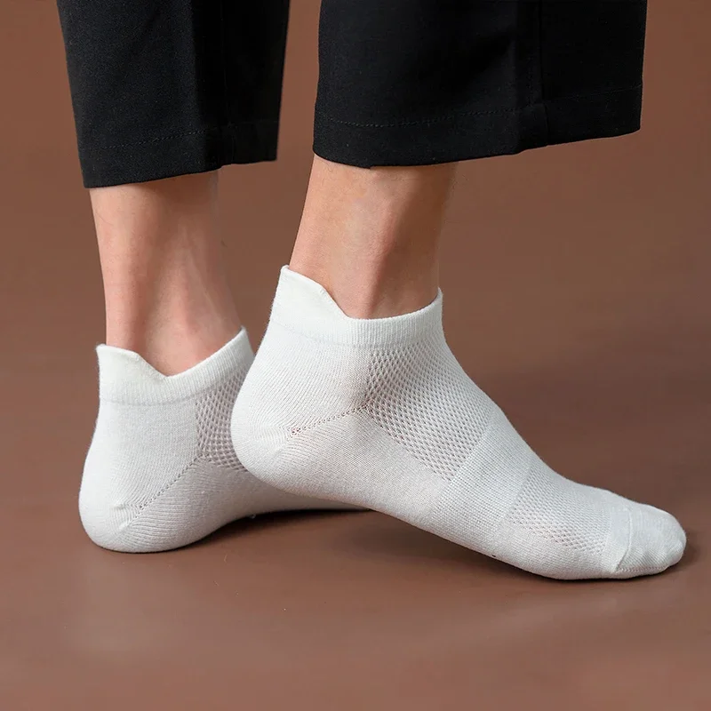 3 Pairs/Lot Men's Cotton Invisible Ankle Casual Socks Solid Color Mesh Male Comfortable Breathable Underwear Soft Short Sock