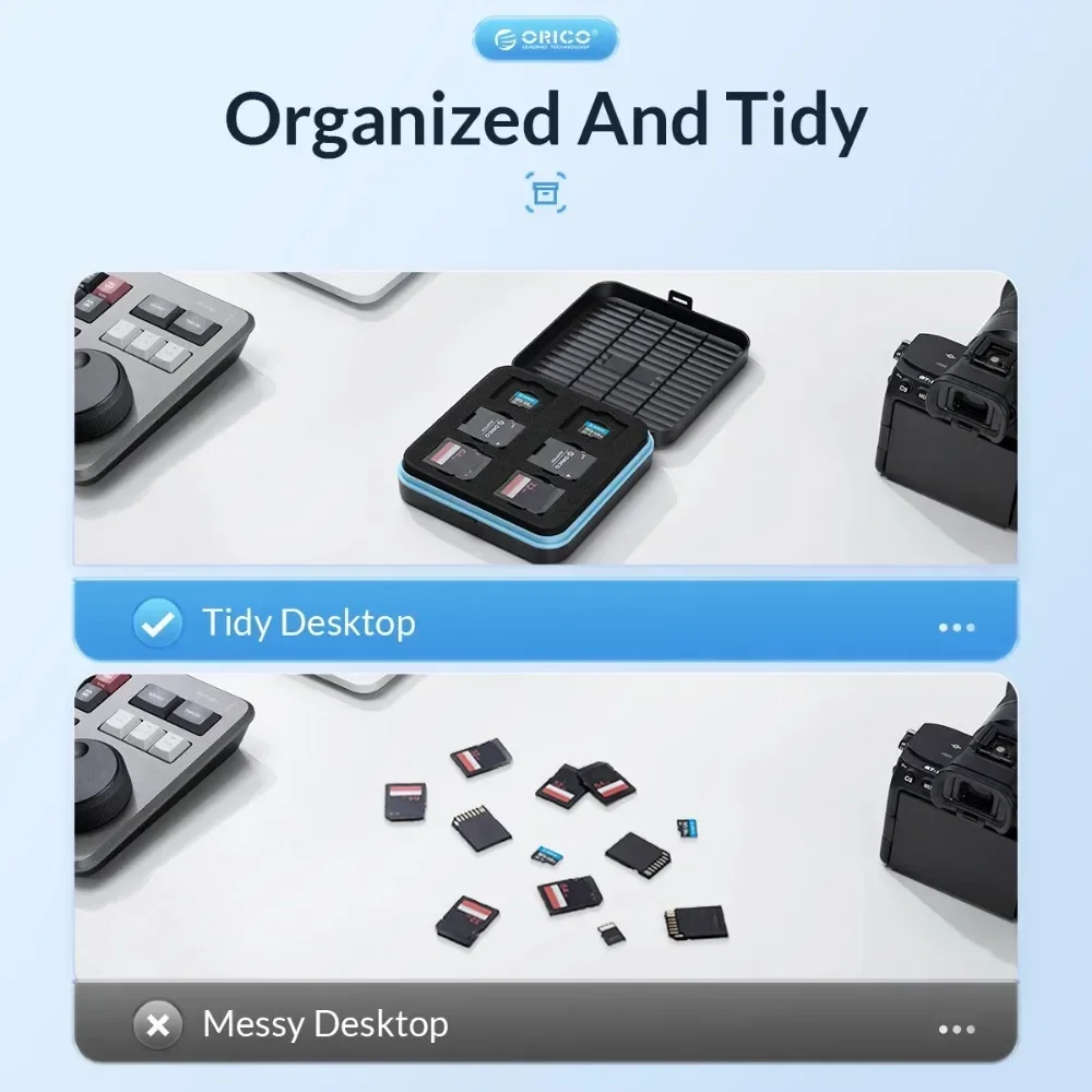 ORICO M.2 SSD Case 2.5 inch HDD Case Micro SD/TF Card Waterproof EVA Soft Foam Anti-Static MicroSD Memory Card Storage Box