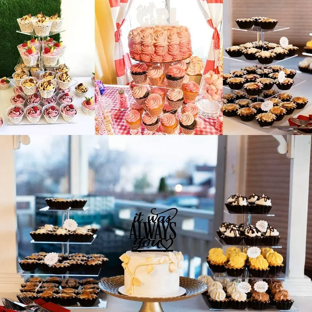 3/4/5/6/7 Tier Acrylic Wedding Cake Stand Cupcake Display Shelf Birthday Party Decoration