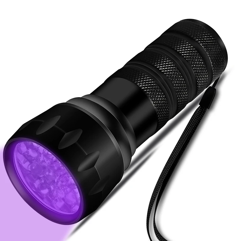 Luz negra, luz UV, 21 LED mini linterna de luz negra, potente linterna UV  pequeña, luz detectora de orina para mascotas para detección de orina de