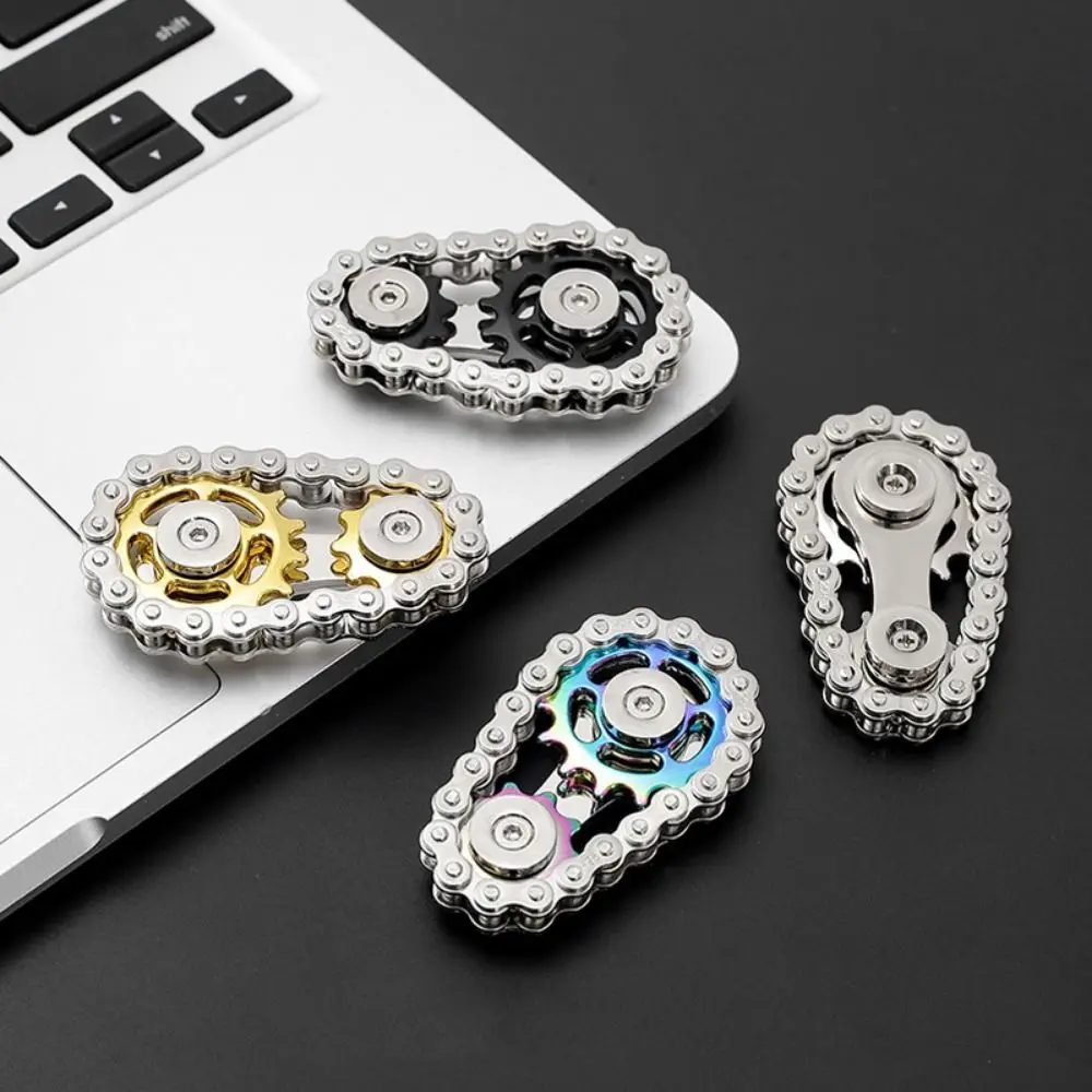 Chains Gear Fidget Spinner Gyroscope Sprocket Hand Spinner Metal Spinning Top Wheel