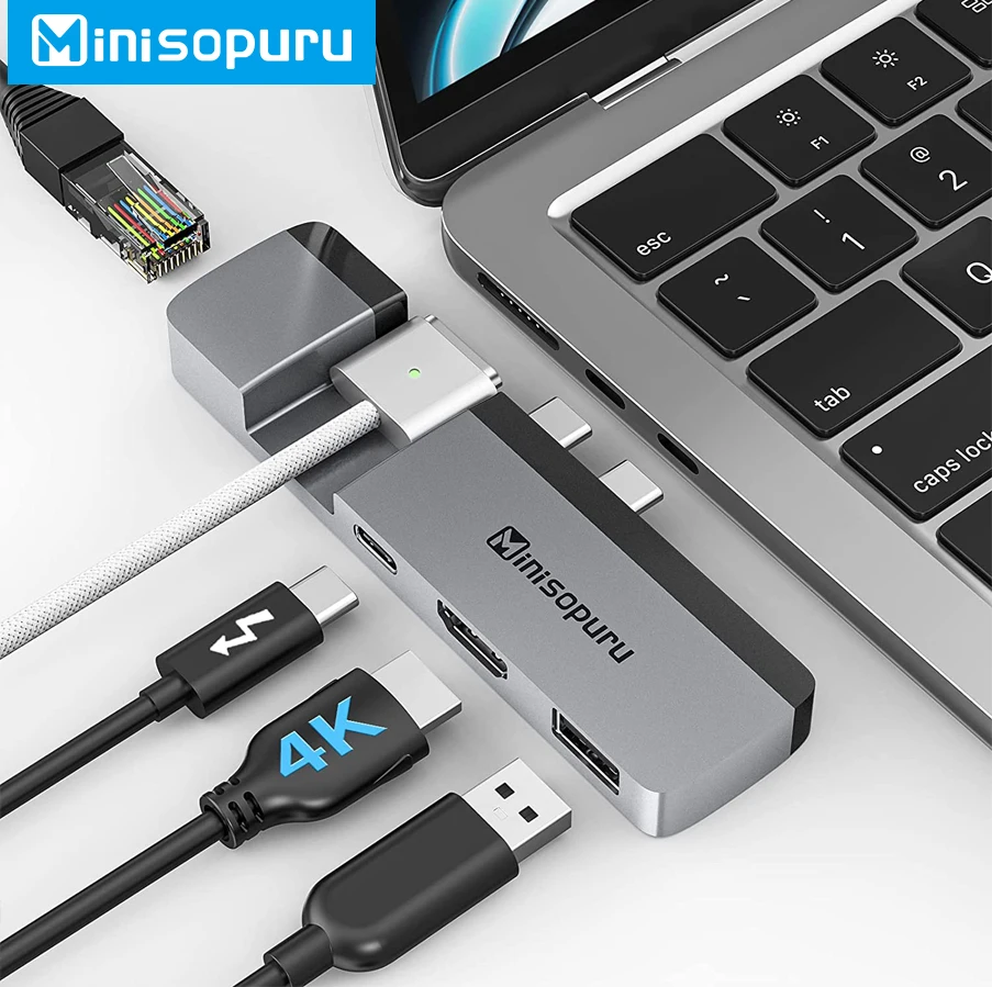 Minisopuru USB C Hub MacBook Air M2 Accessories with USB4 40Gbps/4K