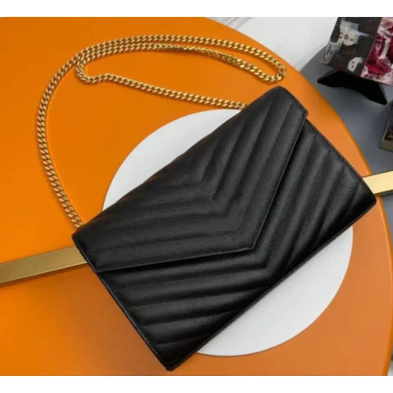 Luxury Brand Women's Cowhide Shoulder Bag Crossbody Y2k Chain Style Handbags for Women Casual High-quality Versatile Messenger