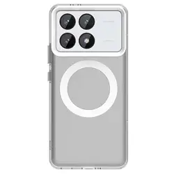 Magnetic Wireless Charging Candy Bumper Case for Poco C65 4G (White)