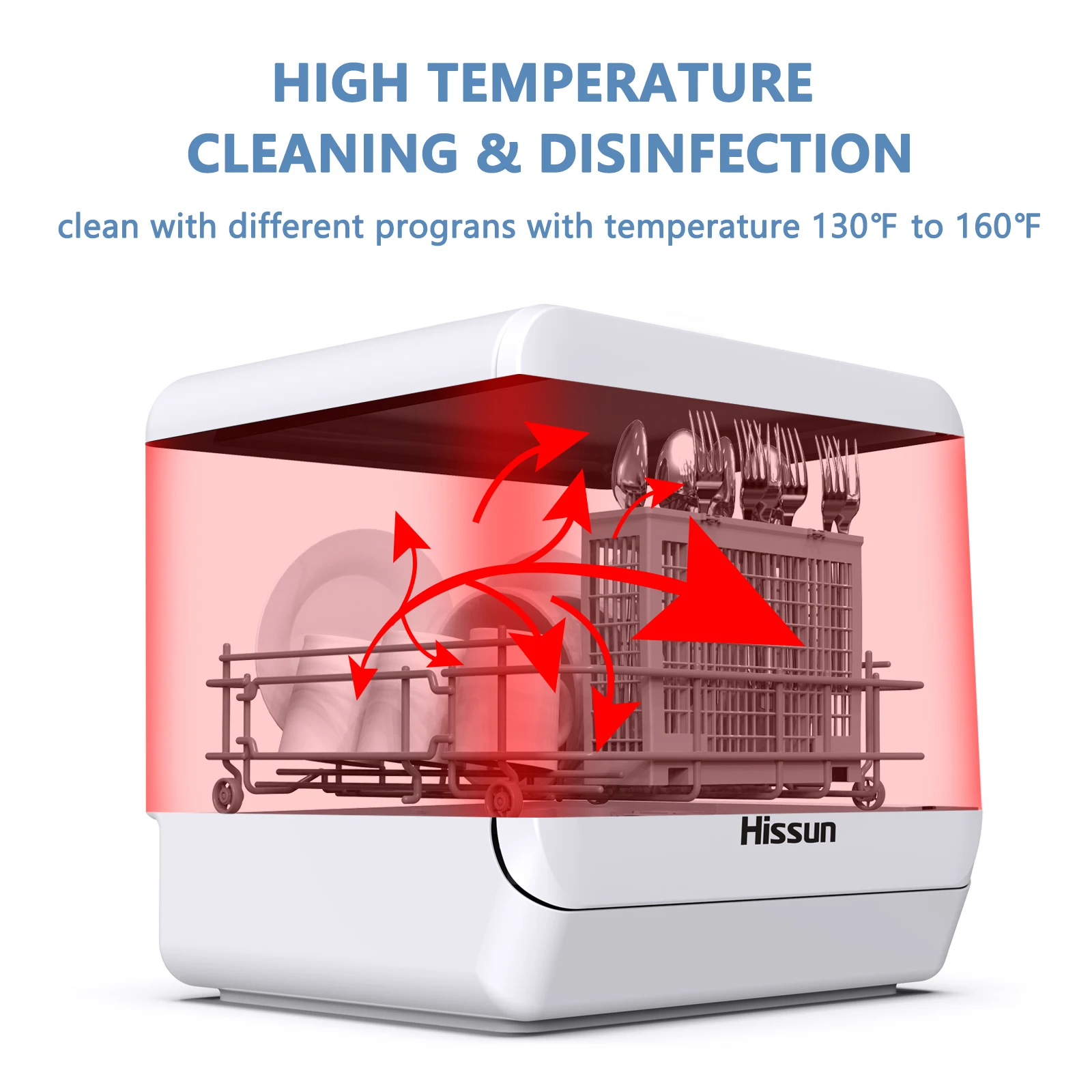 110V Home Kitchen Appliance Dishwasher Professional Portable Table-top Full-automatic Mini Dishwasher Portable Dish Washer 3