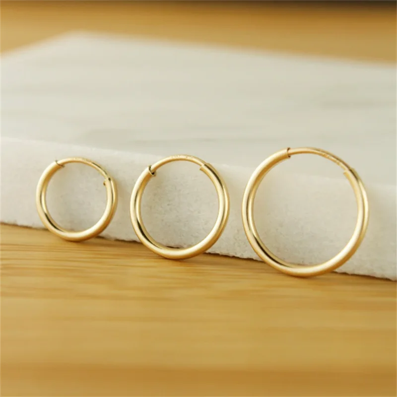 14K Gold Filled Hoops Earrings 7 Size Circle Jewelry Minimalism Brincos Vintage Pendiente Oorbellen Boho Hypoallergenic Earrings 5