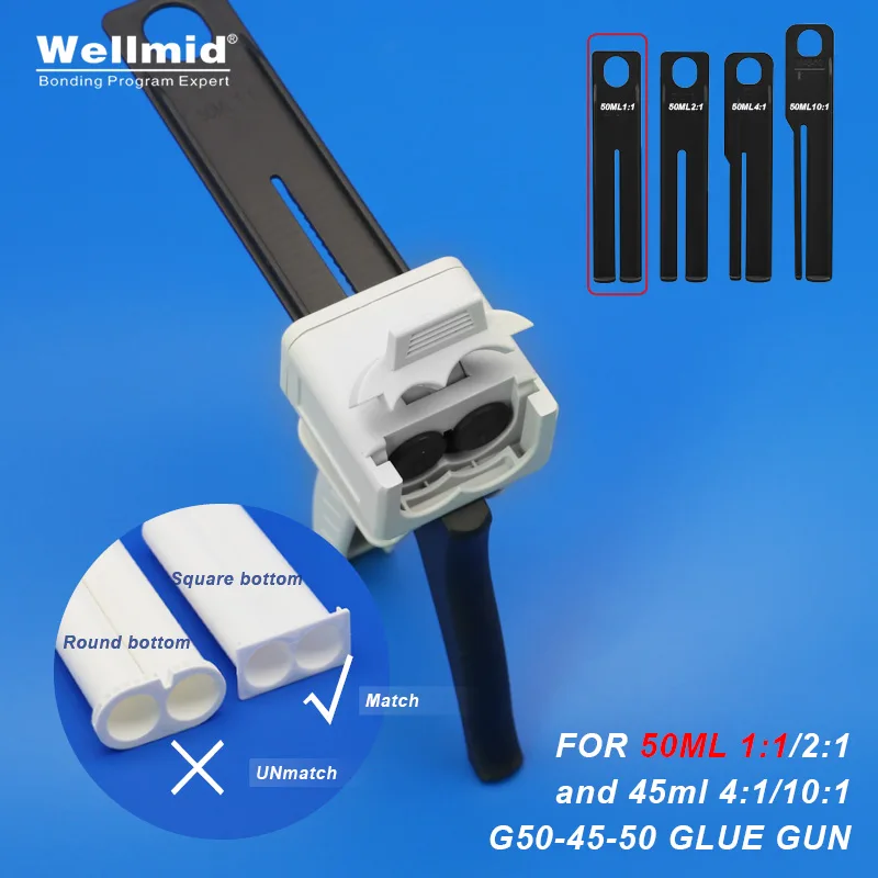 AB Glue Gun 1:1 1:2 50ml and 4:1 10:1 45ml Epoxy Glue Square Base Cartridge Manual Mixing Dispensing Dispenser Araldite Gun,epoxy adhesive dispensing gun