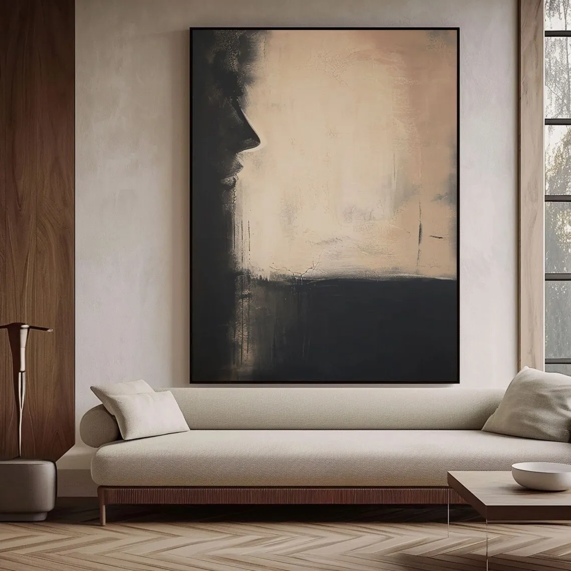 Wabi-Sabi Wall Art Black Beige Abstract Painting Medieval Black Beige Handmade Canvas Oil Painting Black Minimalist Wall Decor Wabi-Sabi Wall Art Black Beige Abstract Painting Medieval Black Beige Handmade Canvas Oil Painting Black Minimalist Wall Decor